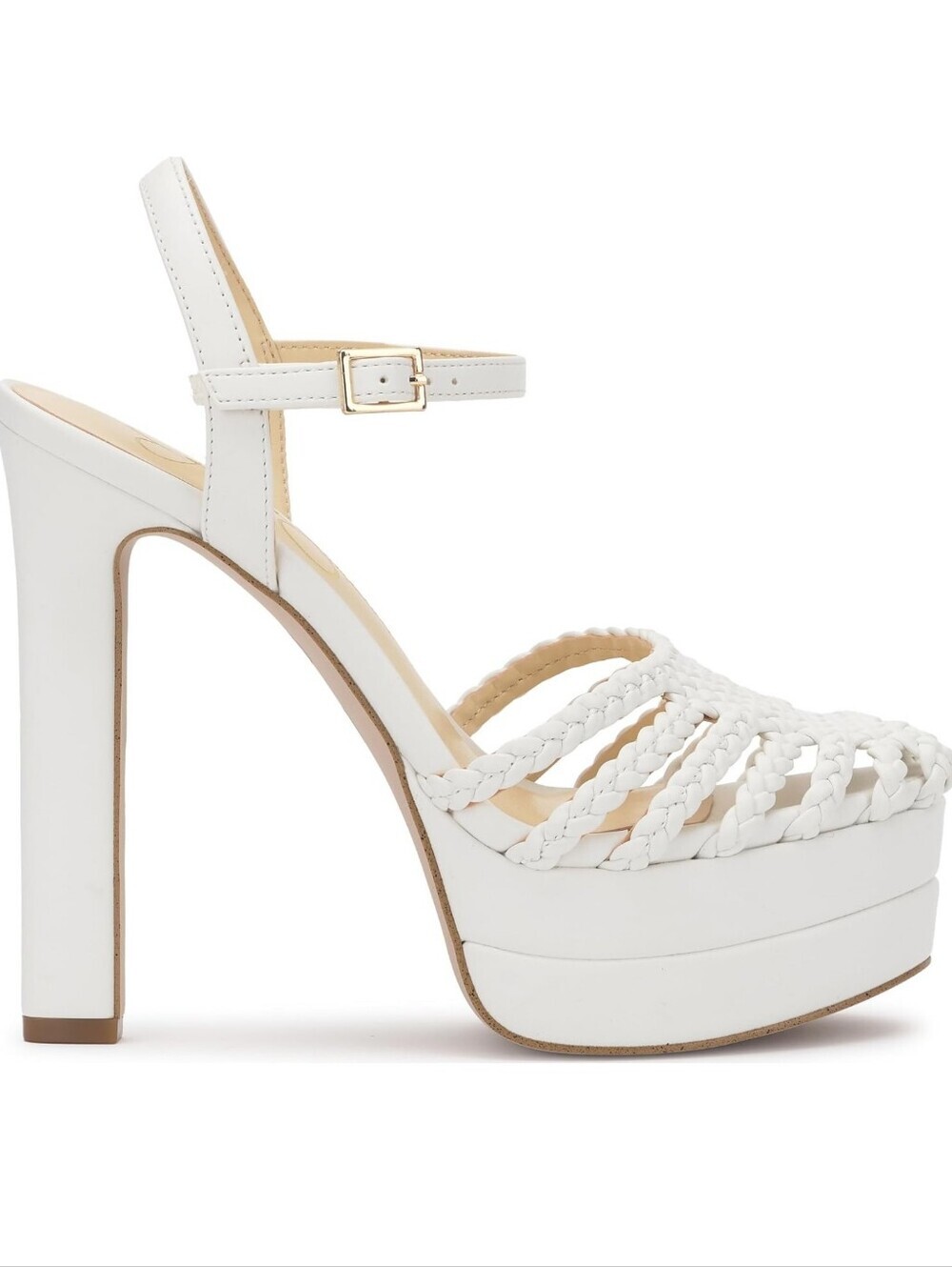 Jessica Simpson Basketweave Inaia Platform Heels, White - Picture 6 of 16